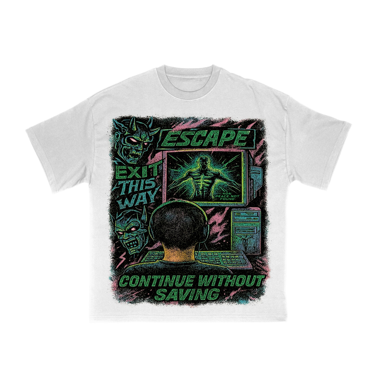 "PREORDER" - UB - CONTINUE W/O SAVING - WHITE TEE