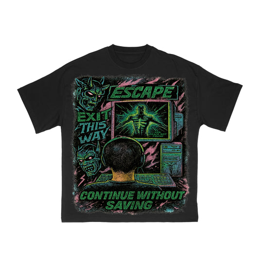 "PREORDER" - UB - CONTINUE W/O SAVING - BLACK TEE