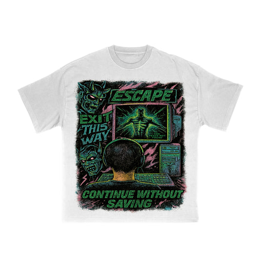 "PREORDER" - UB - CONTINUE W/O SAVING - WHITE TEE